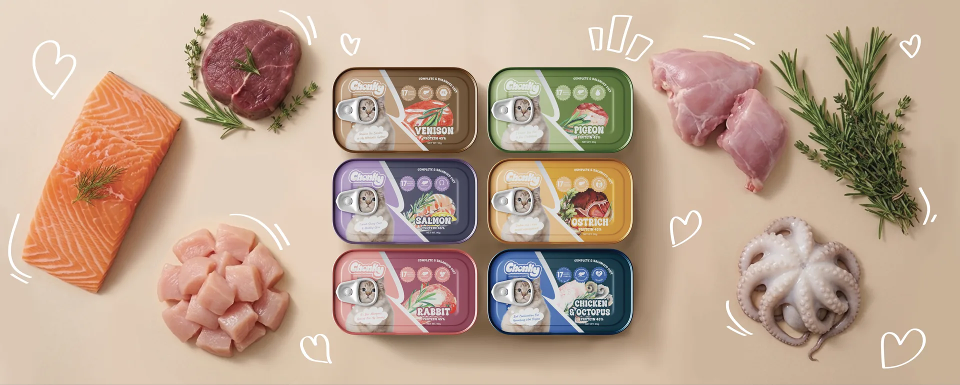 Chonky Meal — Cat Canned Food flavours